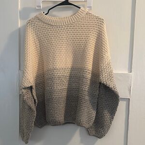 Universal Thread Cream and Gray Knit Sweater